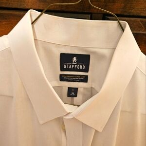 Stafford Mens Big White Cotton dress shirt